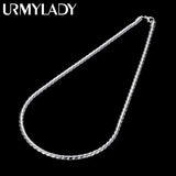 925 Sterling Silver 4MM Twisted Rope Chain Necklace 20 Inches