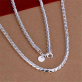925 Sterling Silver 4MM Twisted Rope Chain Necklace 20 Inches