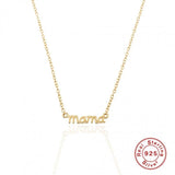 925 Silver Necklace Mama Mother's Gift Chain Choker 18k Jewelry