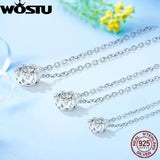 925 Sterling Silver Zircon Pendant Necklaces For Women
