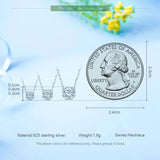 925 Sterling Silver Zircon Pendant Necklaces For Women