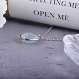 Aquamarine Heart Pendant Necklace Faceted Gemstone Lover Necklace for Women
