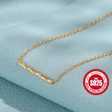 925 Silver Zircon Bar Pendant Collarbone Necklace for Women Girls