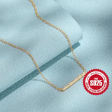 925 Silver Zircon Bar Pendant Collarbone Necklace for Women Girls