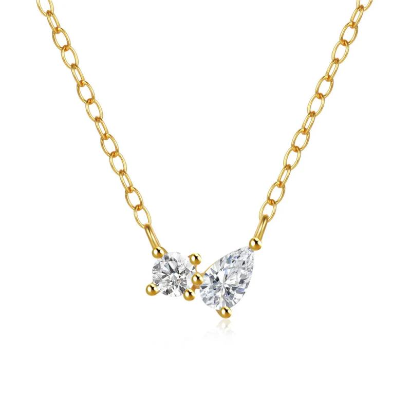 925 Silver Zircon Pendant Choker Necklace for Women