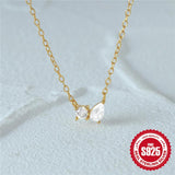 925 Silver Zircon Pendant Choker Necklace for Women