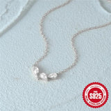 925 Silver Zircon Pendant Choker Necklace for Women