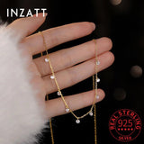 925 Silver Zircon Water Drop Necklace Women Party Jewelry