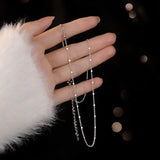925 Silver Zircon Water Drop Necklace Women Party Jewelry