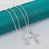 925 Silver Cross Love Necklace For Women Wedding Gift