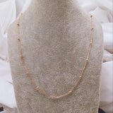 925 Silver Rose Cross Beaded Chain Necklace Women Jewelry