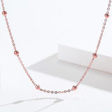 925 Silver Rose Cross Beaded Chain Necklace Women Jewelry