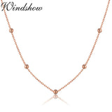 925 Silver Rose Cross Beaded Chain Necklace Women Jewelry