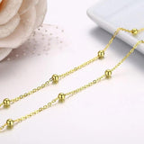 925 Sterling Silver Beaded Cross Chain Choker Necklace for Women Girls