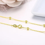 925 Sterling Silver Beaded Cross Chain Choker Necklace for Women Girls