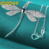925 Silver Dragonfly Pendant Necklace 16-30 Inch Chain