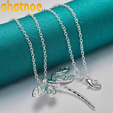 925 Silver Dragonfly Pendant Necklace 16-30 Inch Chain