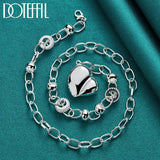 925 Silver Hollow Heart Pendant Necklace Wedding Jewelry