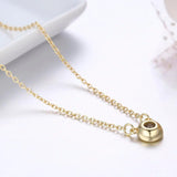 925 Silver London CZ Pendant Choker Necklace for Women