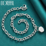 925 Silver Round Lock Pendant Necklace 18 Inch Chain Wedding Engagement Jewelry