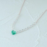 Zircon Necklace Silver Sapphire Heart Pendant Chain Wedding Jewelry