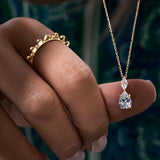 925 Silver Water Droplet Pendant Necklace for Women