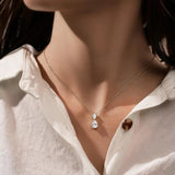 925 Silver Water Droplet Pendant Necklace for Women