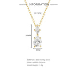 925 Silver Water Droplet Pendant Necklace for Women