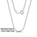 925 Sterling Silver Cable Link Chains Necklace for Women