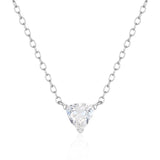 925 Silver Triangular Zircon Pendant Necklace for Women