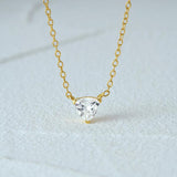 925 Silver Triangular Zircon Pendant Necklace for Women