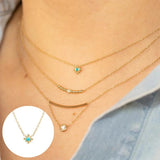 Turquoise Necklace 925 Silver Collier Long Chain Wedding Jewelry