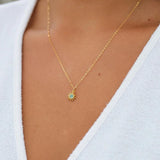 S925 Silver Turquoise Sunflower Necklace