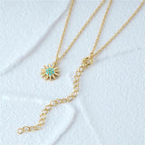 S925 Silver Turquoise Sunflower Necklace
