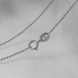 BOAKO 925 Silver Women's Necklaces Water-wave Beads Chain 40
