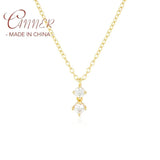 925 Silver Stone Pendant Necklaces for Women Wedding Jewelry