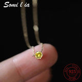 925 Silver Necklace For Women 18K Plated Clavicle Chain Jewelry