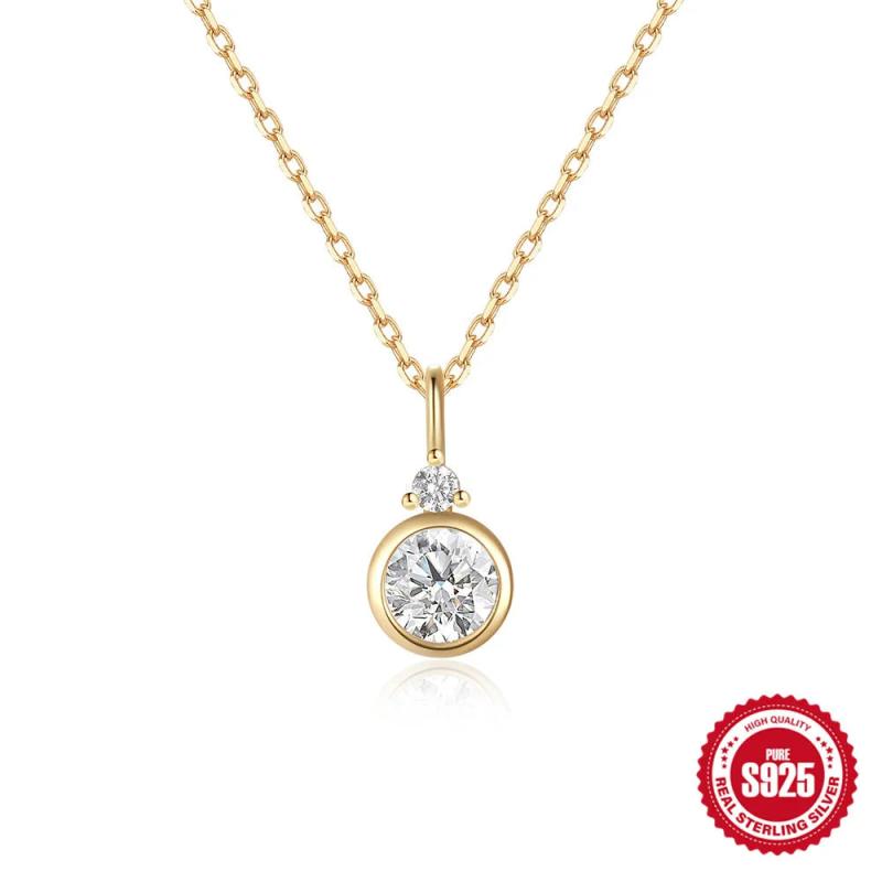 925 Silver Zircon Pendant Necklace Women Gift Jewelry Collares