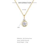 925 Silver Zircon Pendant Necklace Women Gift Jewelry Collares