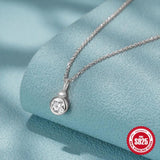 925 Silver Zircon Pendant Necklace Women Gift Jewelry Collares