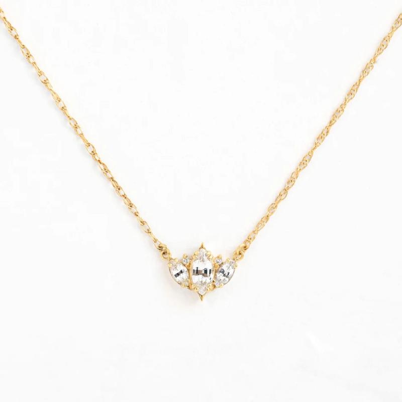 Horse Eyes Zircon Chain 925 Sterling Silver Collar Bone Necklace For Women