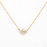 Horse Eyes Zircon Chain 925 Sterling Silver Collar Bone Necklace For Women