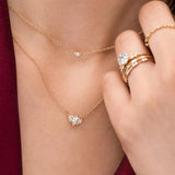 Horse Eyes Zircon Chain 925 Sterling Silver Collar Bone Necklace For Women