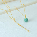 S925 Silver Necklace Turquoise Zircon Pendant Chain