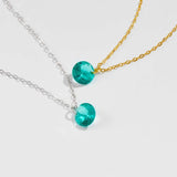 925 Silver Mint Green CZ Charm Pendant Necklace Crystal Hollow Fine Jewelry