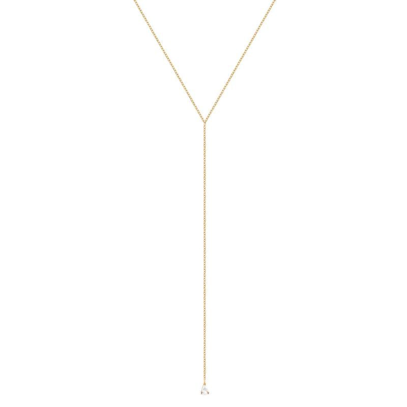 925 Silver Water Drop Clear CZ Zircon Necklaces for Women