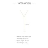 925 Silver Water Drop Clear CZ Zircon Necklaces for Women