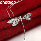 925 Silver Big Dragonfly Pendant Necklace 16-30 Inch Chain Jewelry