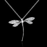 925 Silver Big Dragonfly Pendant Necklace 16-30 Inch Chain Jewelry