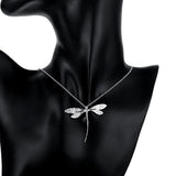 925 Silver Big Dragonfly Pendant Necklace 16-30 Inch Chain Jewelry